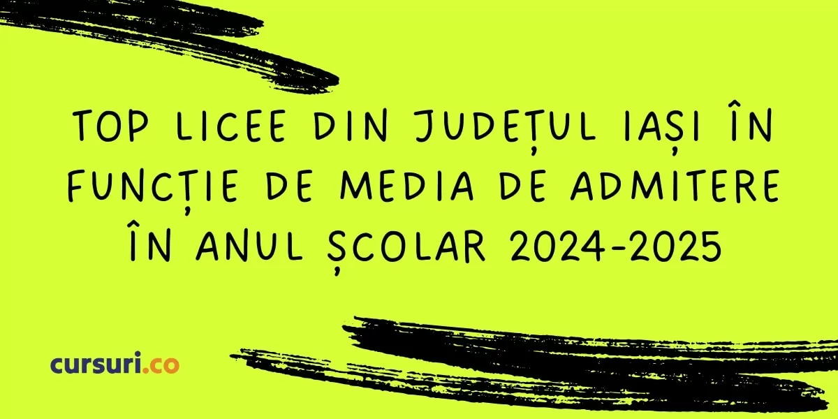 Top licee din județul Iași în funcție de media de admitere în anul școlar 2024-2025